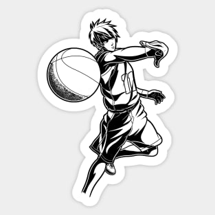 Kuroko in Action Line Art Sticker